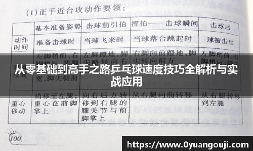 从零基础到高手之路乒乓球速度技巧全解析与实战应用